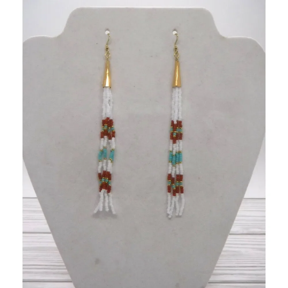 Handmade earring beaded